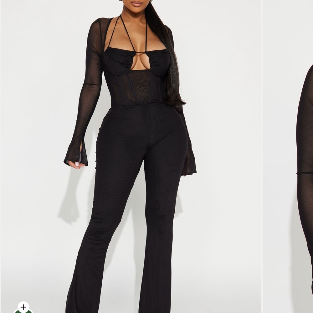 Fashion Nova Black Flare Jumpsuit